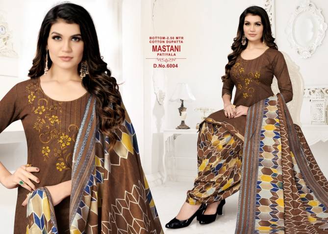 Mastani Patiyala 6 Latest Printed Regular Wear Cotton Dress Material